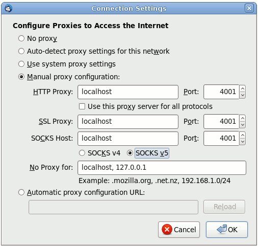 Connection Settings