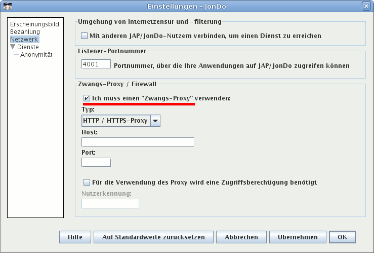 Configure a proxy