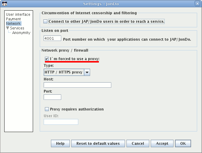 Configure a proxy