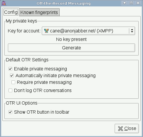 Generating an OTR-Key