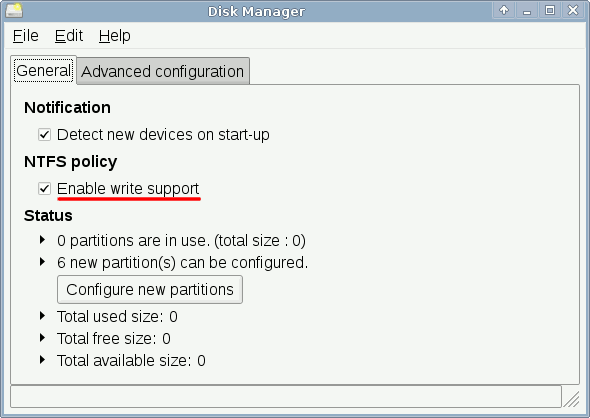 Activate NTFS write support